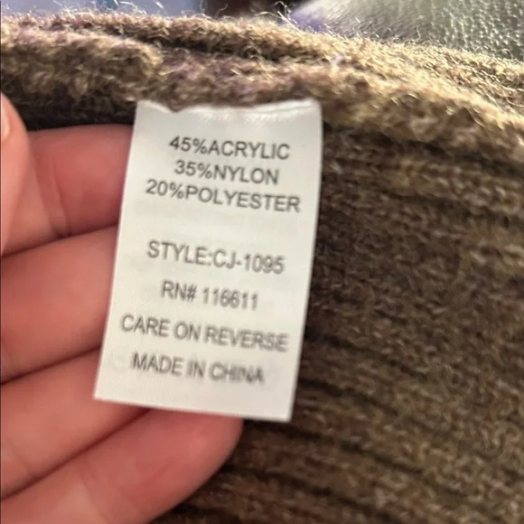 Amadi Anthropologie Women’s Alma Cozy Cardigan Ribbed Belted Brown - Picture 10 of 11